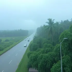 chuva e ventos fortes